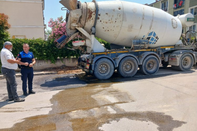 Gemlik'te atık betonu sokağa dökenlere ceza!