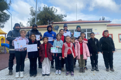 Manisa Soma'da öğrencilerden belediyeye resimli teşekkür